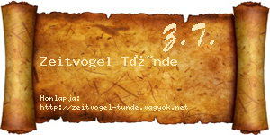 Zeitvogel Tünde névjegykártya